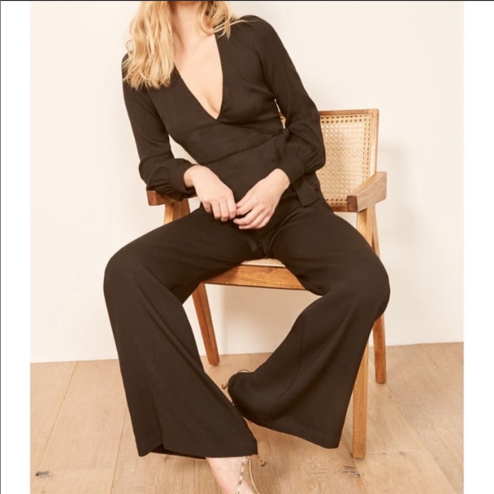 Reformation Wide Leg Wrap Jumpsuit